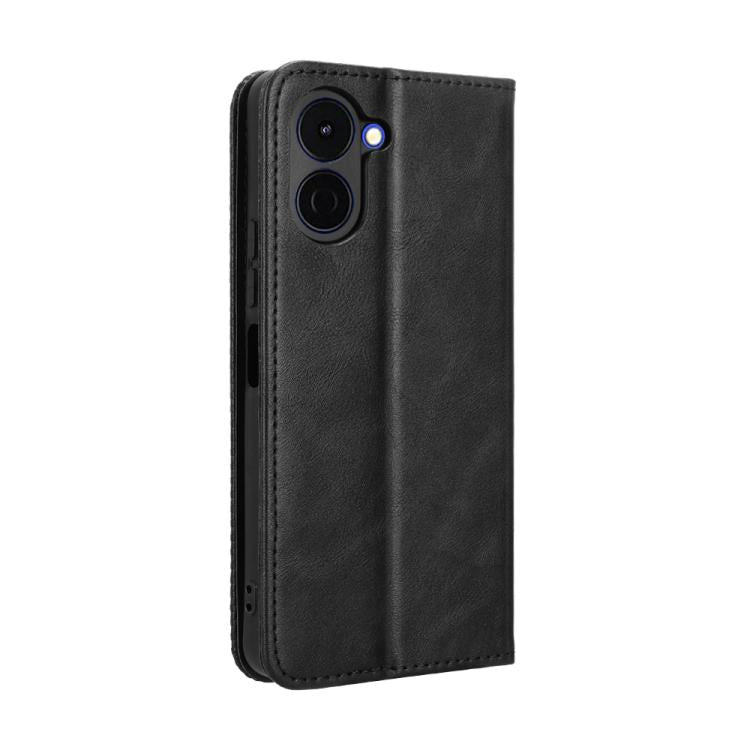 For Tenco Spark Go 3 Magnetic Buckle Retro Texture Leather Phone Case