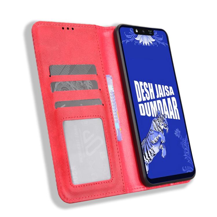 For Tenco Spark Go 3 Magnetic Buckle Retro Texture Leather Phone Case