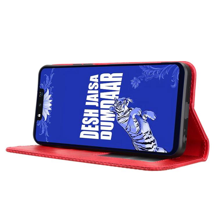 For Tenco Spark Go 3 Magnetic Buckle Retro Texture Leather Phone Case