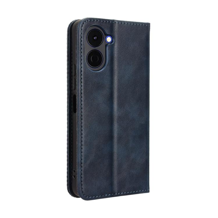For Tenco Spark Go 3 Magnetic Buckle Retro Texture Leather Phone Case