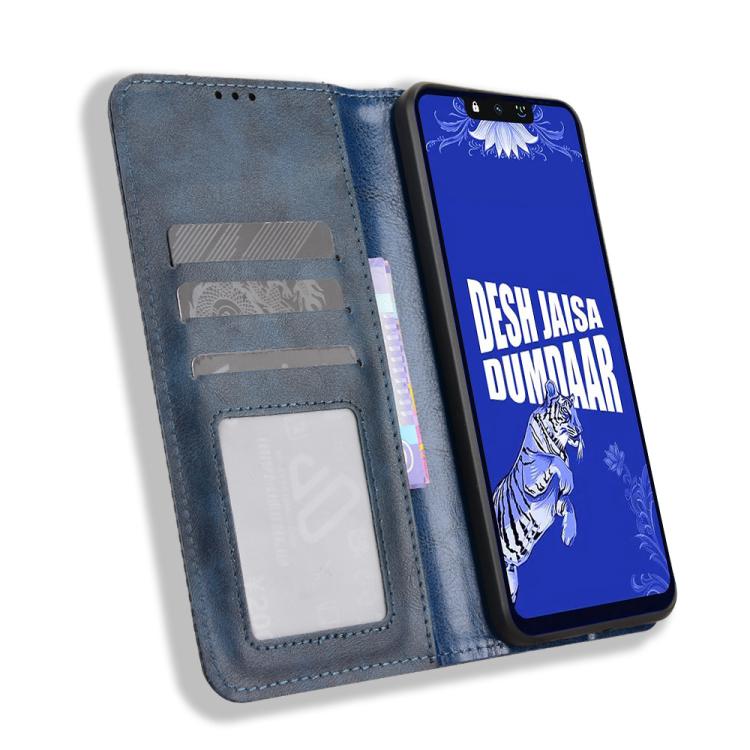 For Tenco Spark Go 3 Magnetic Buckle Retro Texture Leather Phone Case