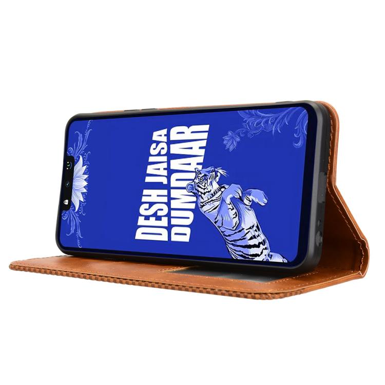 For Tenco Spark Go 3 Magnetic Buckle Retro Texture Leather Phone Case