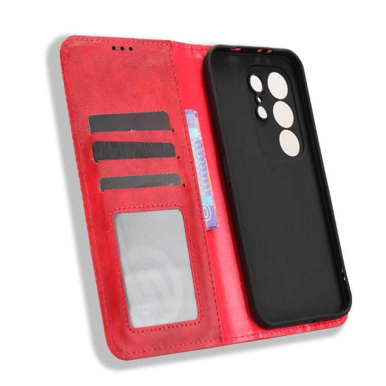 For Tecno Camon 50 4G Magnetic Buckle Retro Texture Leather Phone Case