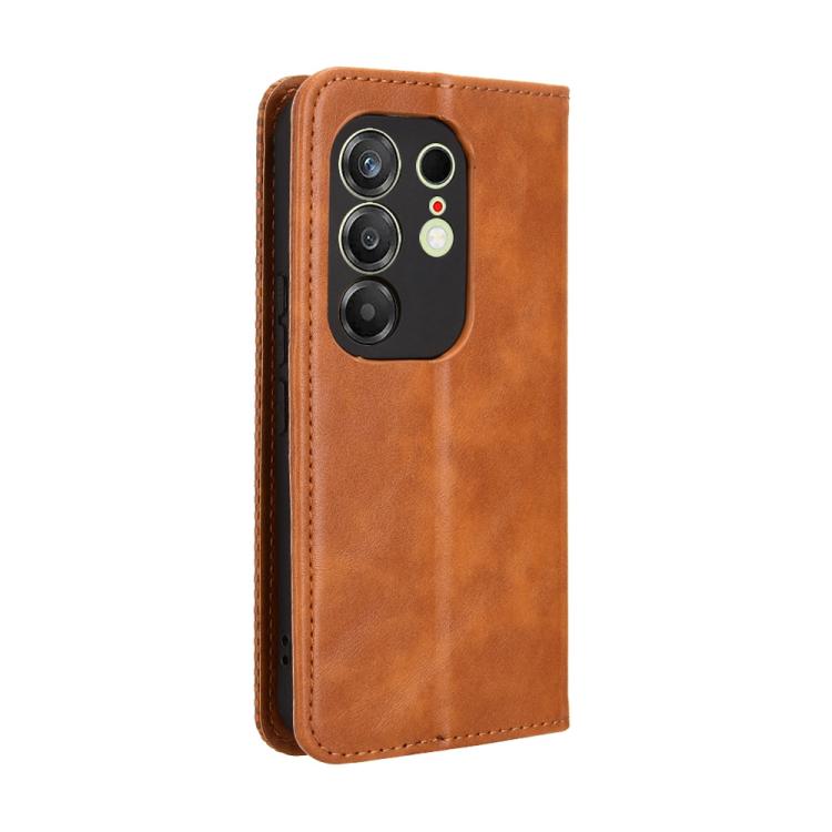 For Tecno Camon 50 4G Magnetic Buckle Retro Texture Leather Phone Case