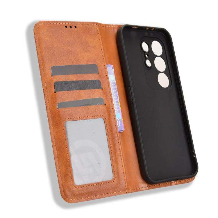 For Tecno Camon 50 Pro 4G Magnetic Buckle Retro Texture Leather Phone Case