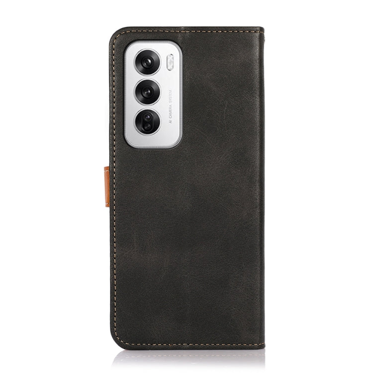 For OPPO Reno12 5G Global KHAZNEH Dual-color Cowhide Texture Flip Leather Phone Case