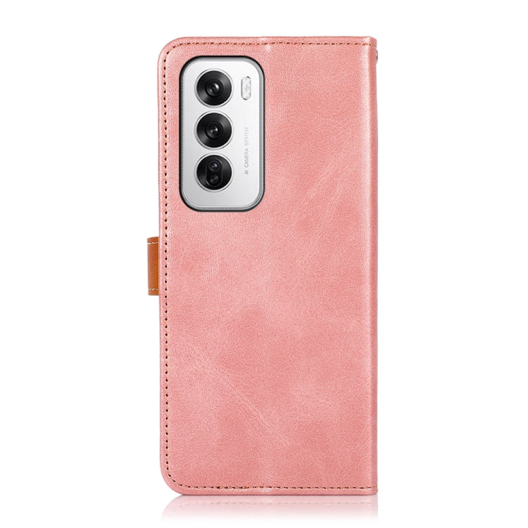 For OPPO Reno12 5G Global KHAZNEH Dual-color Cowhide Texture Flip Leather Phone Case