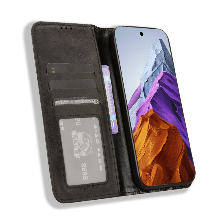 For Google Pixel 9 Pro Magnetic Buckle Retro Texture Leather Phone Case