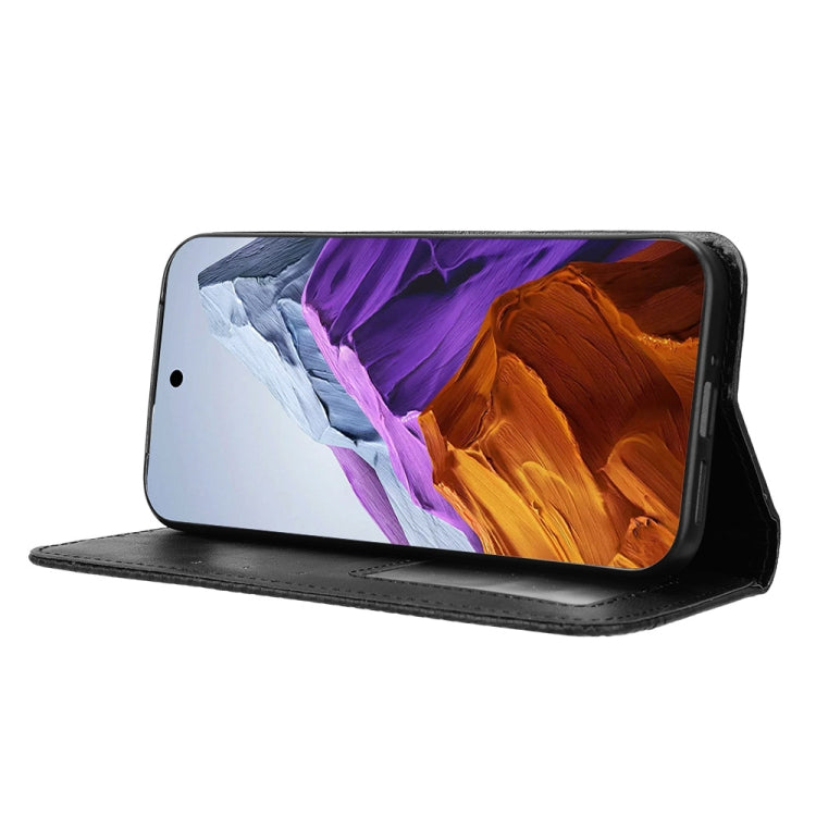 For Google Pixel 9 Pro Magnetic Buckle Retro Texture Leather Phone Case