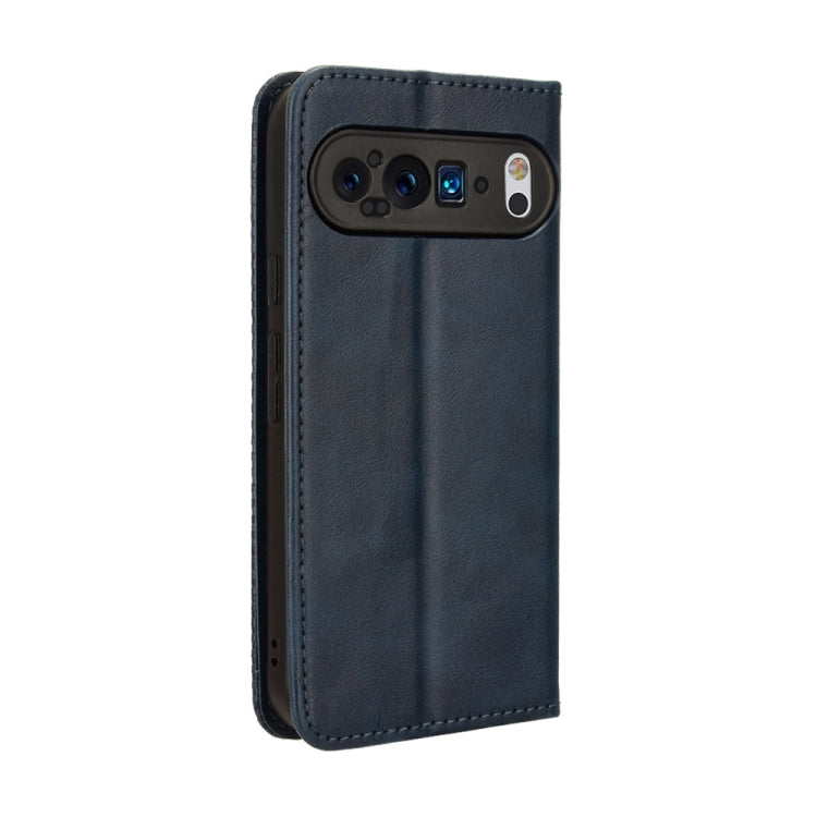 For Google Pixel 9 Pro Magnetic Buckle Retro Texture Leather Phone Case