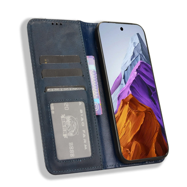 For Google Pixel 9 Pro Magnetic Buckle Retro Texture Leather Phone Case