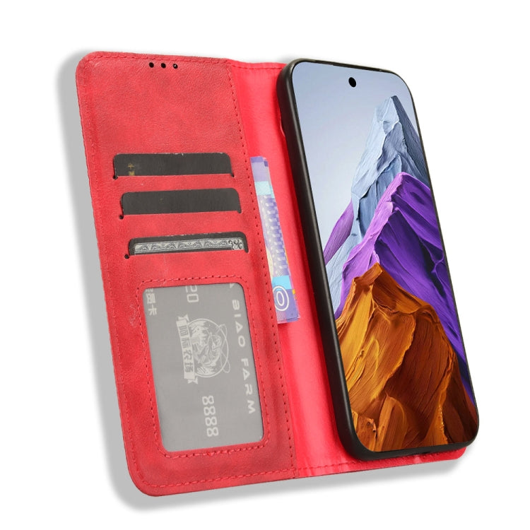 For Google Pixel 9 Magnetic Buckle Retro Texture Leather Phone Case