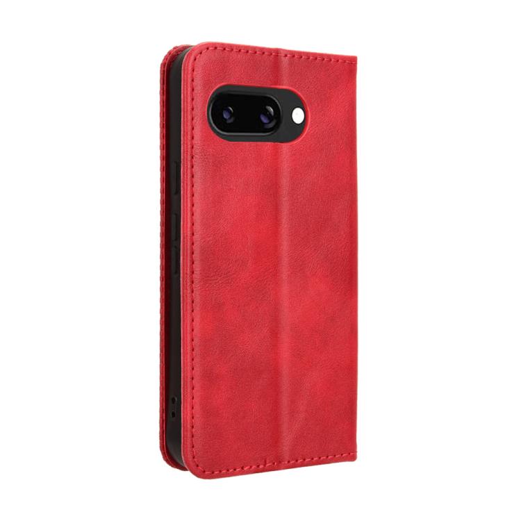 For Google Pixel 9a Magnetic Buckle Retro Texture Leather Phone Case