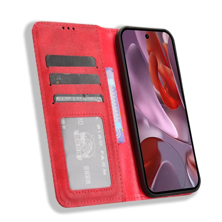 For Google Pixel 9a Magnetic Buckle Retro Texture Leather Phone Case