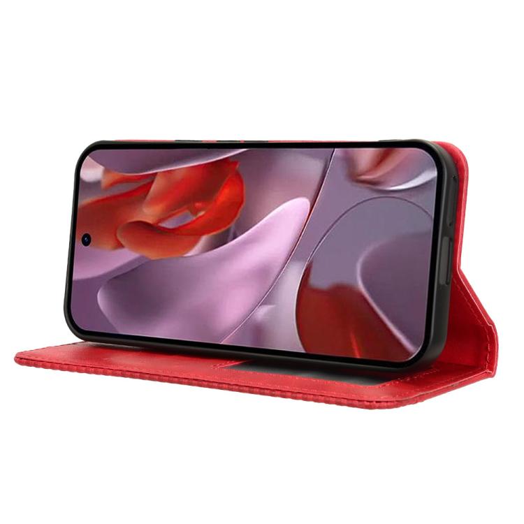For Google Pixel 9a Magnetic Buckle Retro Texture Leather Phone Case