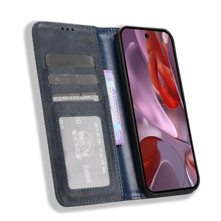 For Google Pixel 9a Magnetic Buckle Retro Texture Leather Phone Case