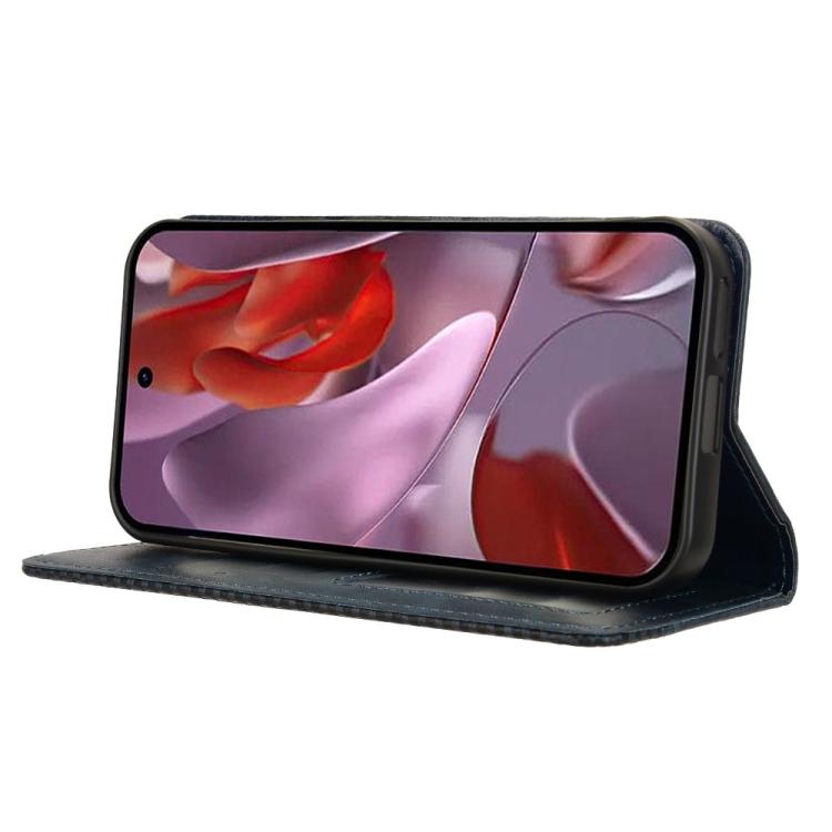 For Google Pixel 9a Magnetic Buckle Retro Texture Leather Phone Case