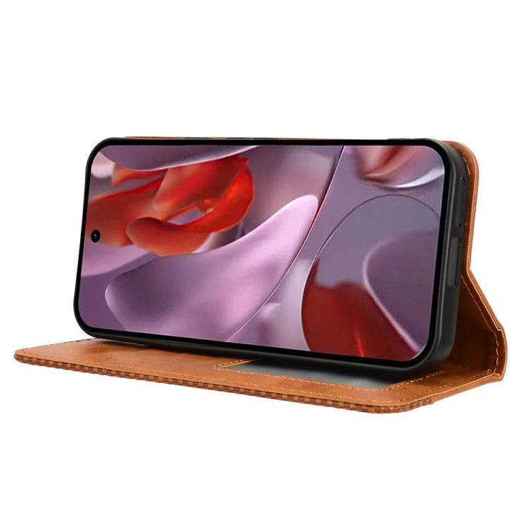 For Google Pixel 9a Magnetic Buckle Retro Texture Leather Phone Case