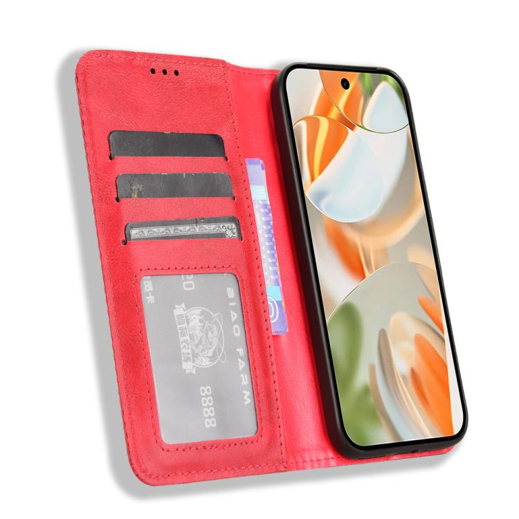 For Google Pixel 10 Pro / 10 Magnetic Buckle Retro Texture Leather Phone Case