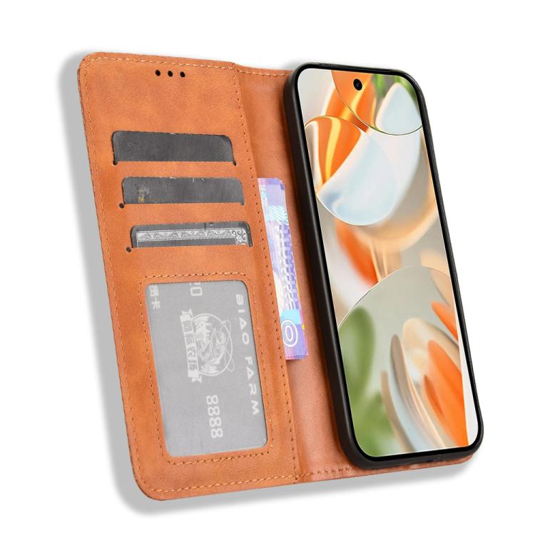 For Google Pixel 10 Pro / 10 Magnetic Buckle Retro Texture Leather Phone Case