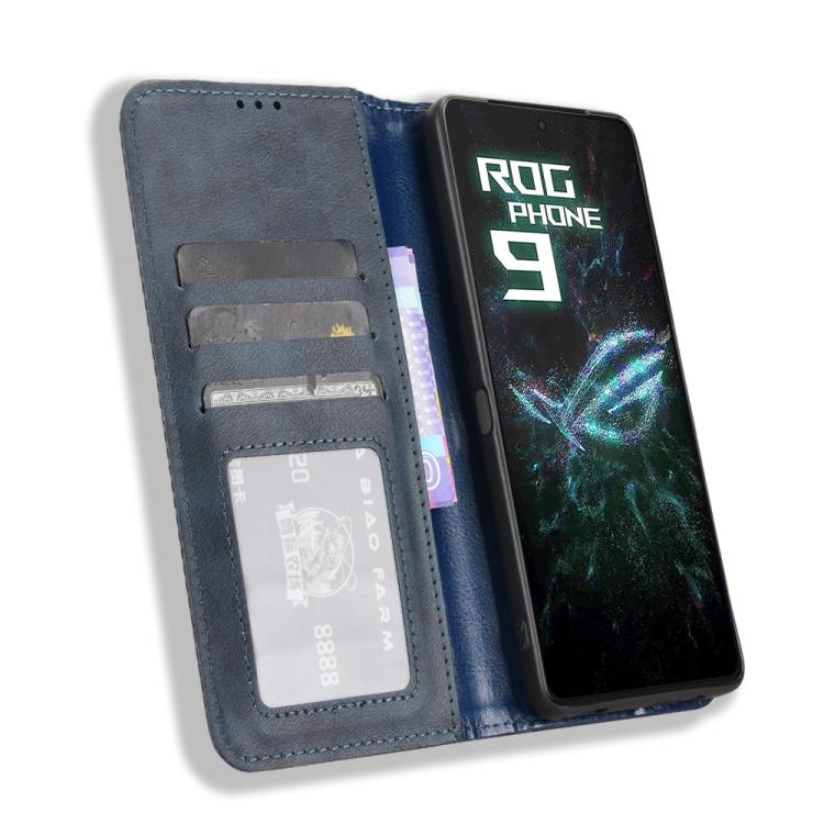 For ASUS ROG Phone 9 / 9 Pro Magnetic Buckle Retro Texture Leather Phone Case