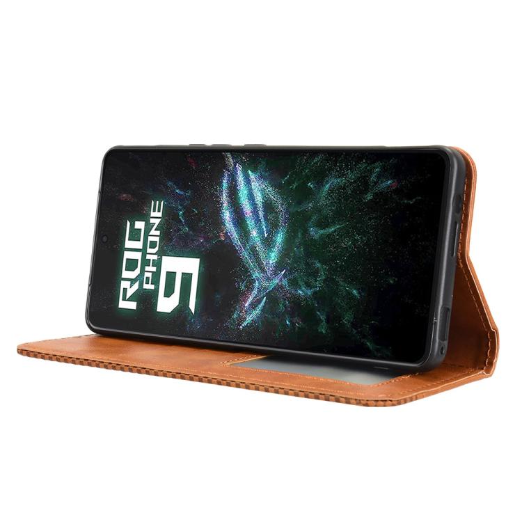 For ASUS ROG Phone 9 / 9 Pro Magnetic Buckle Retro Texture Leather Phone Case