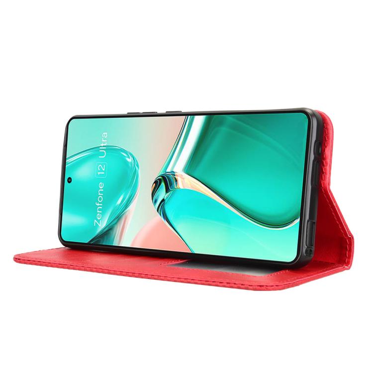 For ASUS Zenfone 12 Ultra Magnetic Buckle Retro Texture Leather Phone Case