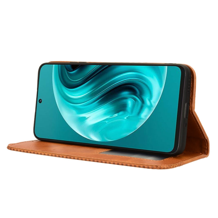 For Huawei nova 12i 4G / Enjoy 70 Pro 4G Magnetic Buckle Retro Texture Leather Phone Case