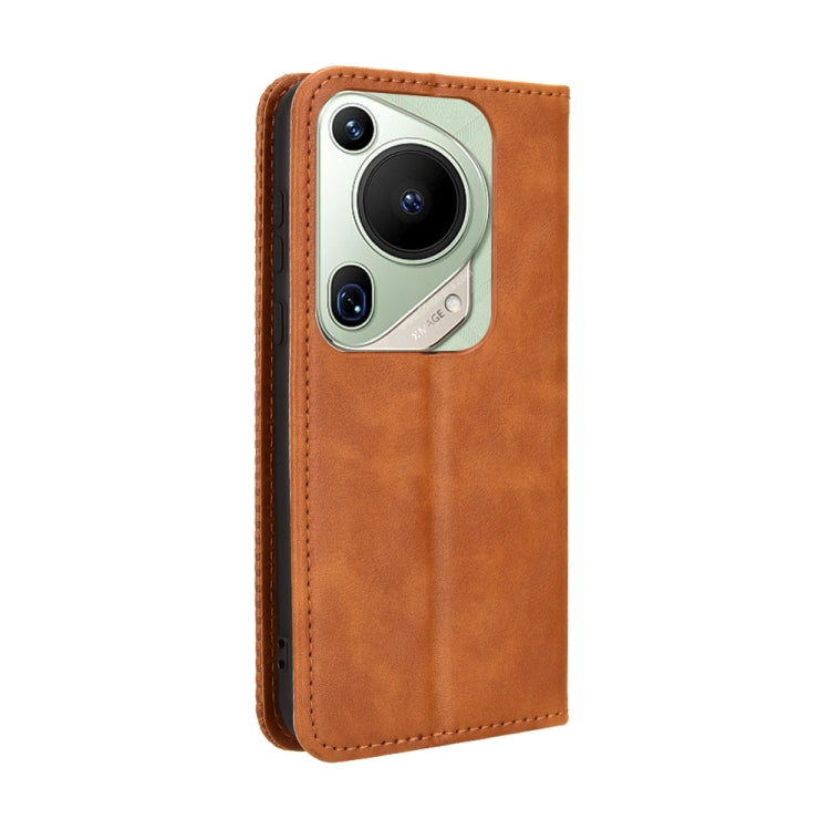 For Huawei Pura 70 Ultra Magnetic Buckle Retro Texture Leather Phone Case