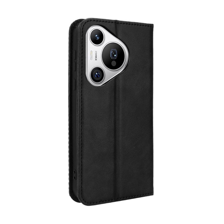For Huawei Pura 70 Magnetic Buckle Retro Texture Leather Phone Case