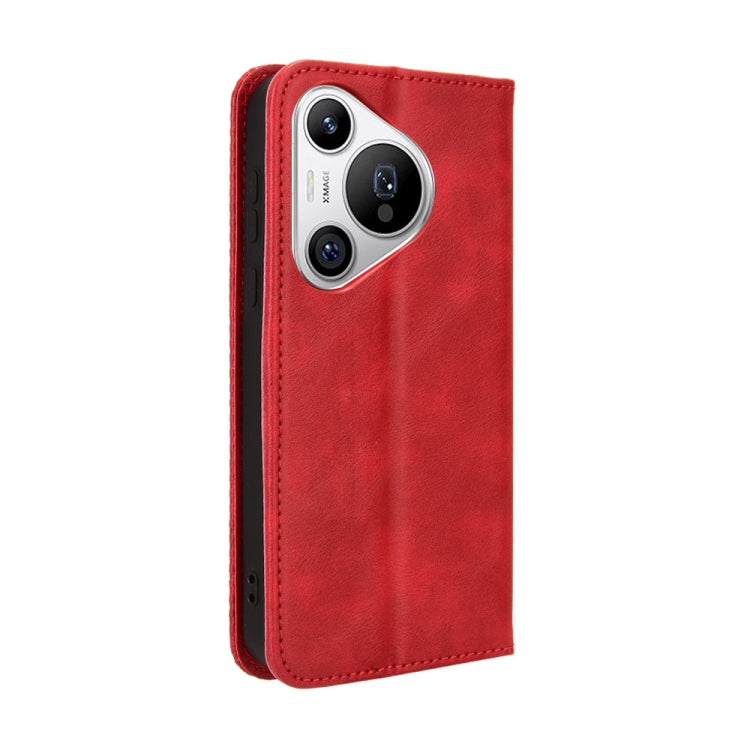 For Huawei Pura 70 Magnetic Buckle Retro Texture Leather Phone Case
