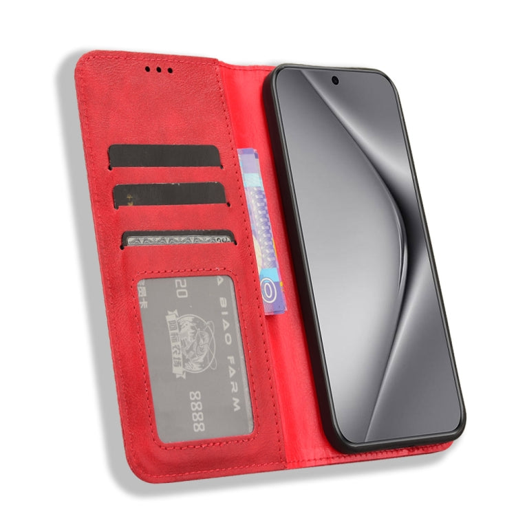 For Huawei Pura 70 Magnetic Buckle Retro Texture Leather Phone Case
