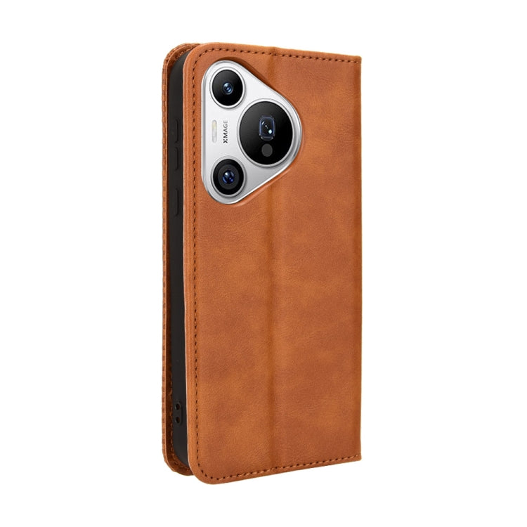 For Huawei Pura 70 Magnetic Buckle Retro Texture Leather Phone Case