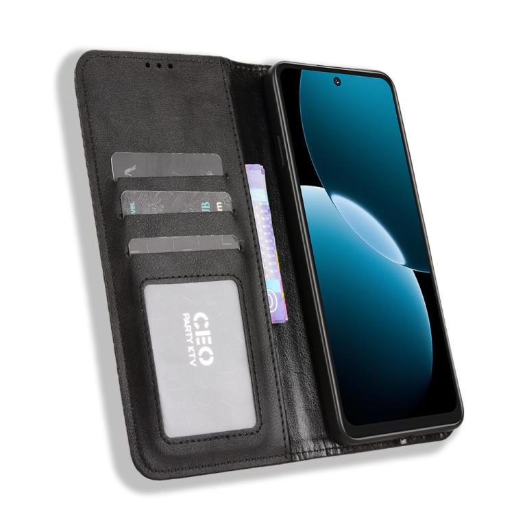 For Huawei Enjoy 80 4G / nova Y73 4G Magnetic Buckle Retro Texture Leather Phone Case