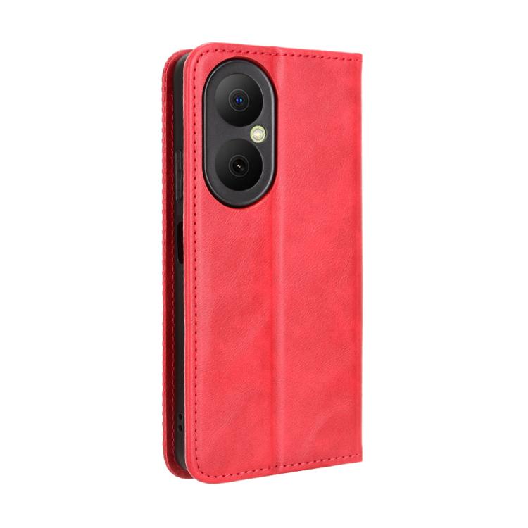 For Huawei Enjoy 80 4G / nova Y73 4G Magnetic Buckle Retro Texture Leather Phone Case