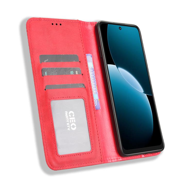 For Huawei Enjoy 80 4G / nova Y73 4G Magnetic Buckle Retro Texture Leather Phone Case