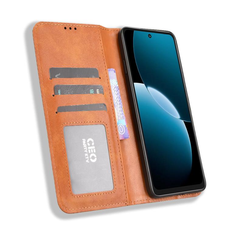 For Huawei Enjoy 80 4G / nova Y73 4G Magnetic Buckle Retro Texture Leather Phone Case