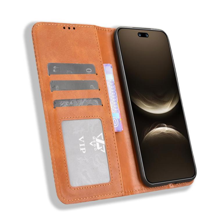 For Huawei nova 14 5G Magnetic Buckle Retro Texture Leather Phone Case