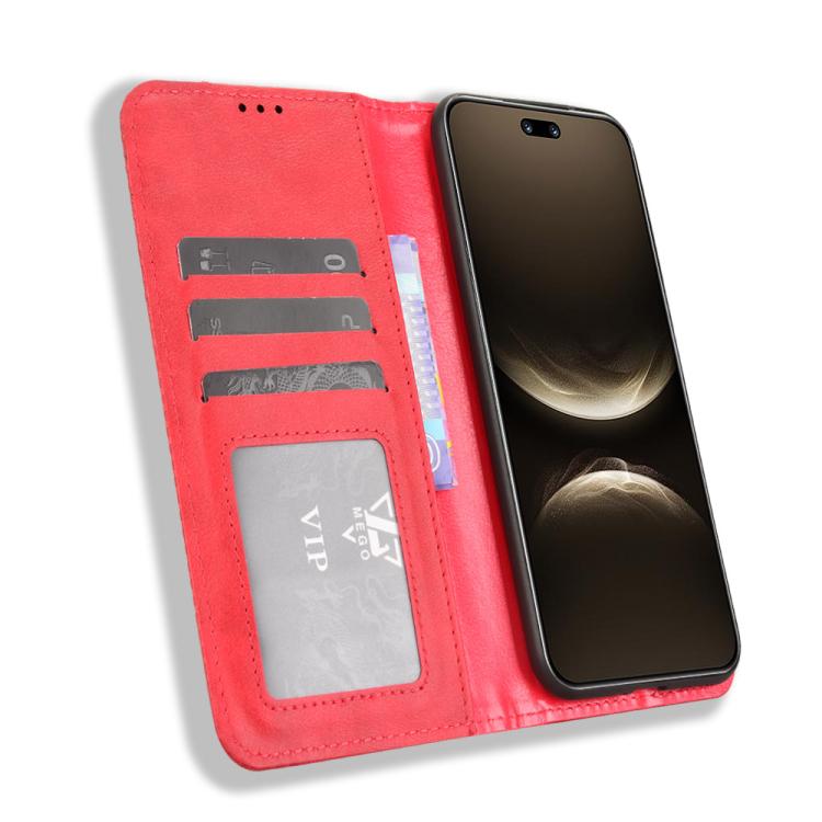 For Huawei nova 14 Pro 5G Magnetic Buckle Retro Texture Leather Phone Case
