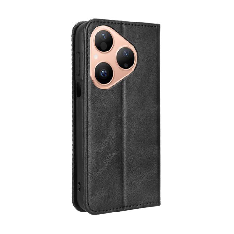 For Huawei Pura 80 5G Magnetic Buckle Retro Texture Leather Phone Case