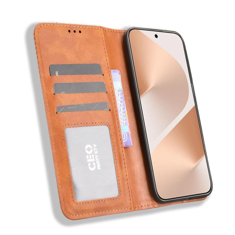 For Huawei Pura 80 5G Magnetic Buckle Retro Texture Leather Phone Case