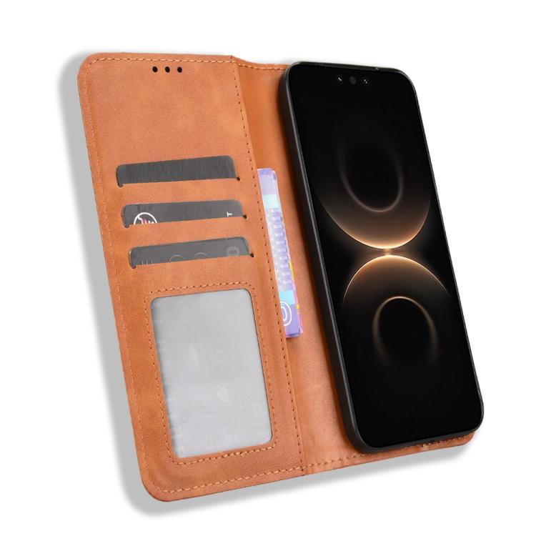 For Huawei Mate 80 Pro / 80 Magnetic Buckle Retro Texture Leather Phone Case