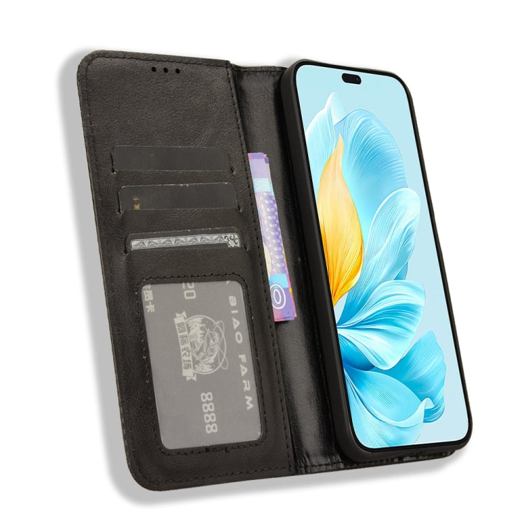 For Honor 200 Lite Global Magnetic Buckle Retro Texture Leather Phone Case