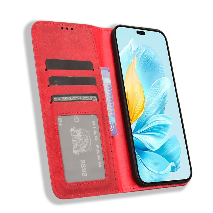 For Honor 200 Lite Global Magnetic Buckle Retro Texture Leather Phone Case