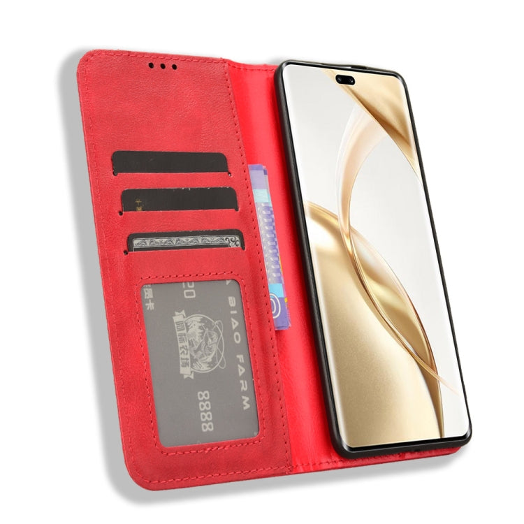 For Honor 200 Pro 5G Magnetic Buckle Retro Texture Leather Phone Case