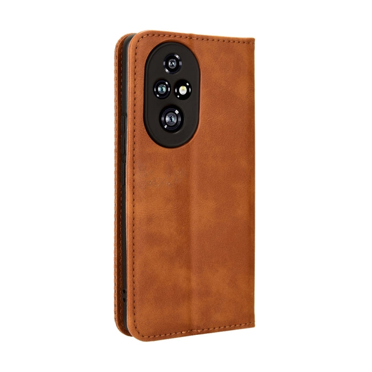 For Honor 200 Pro 5G Magnetic Buckle Retro Texture Leather Phone Case