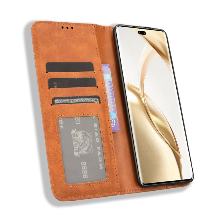 For Honor 200 Pro 5G Magnetic Buckle Retro Texture Leather Phone Case