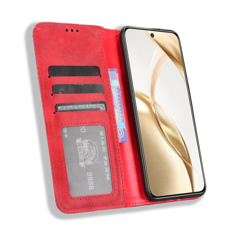 For Honor 200 5G Magnetic Buckle Retro Texture Leather Phone Case