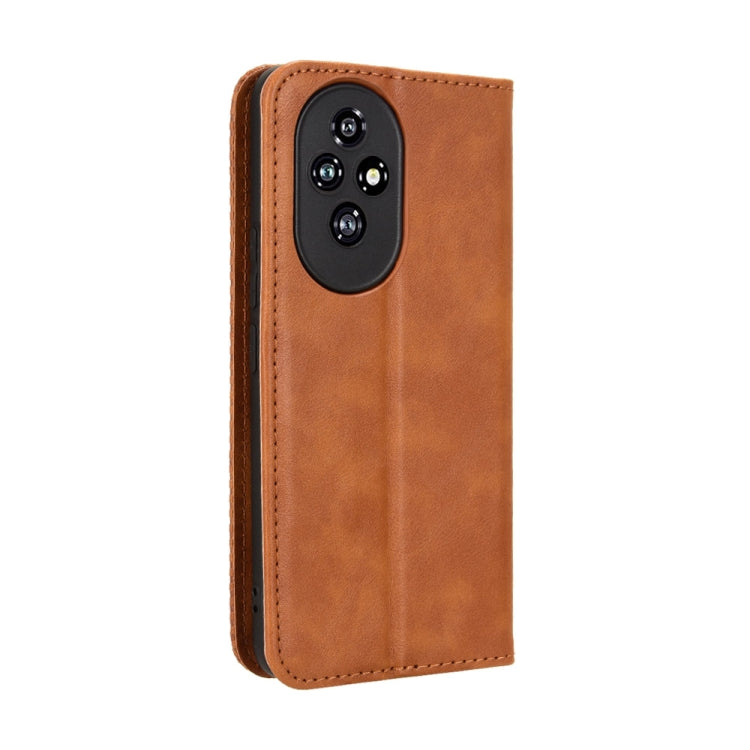 For Honor 200 5G Magnetic Buckle Retro Texture Leather Phone Case