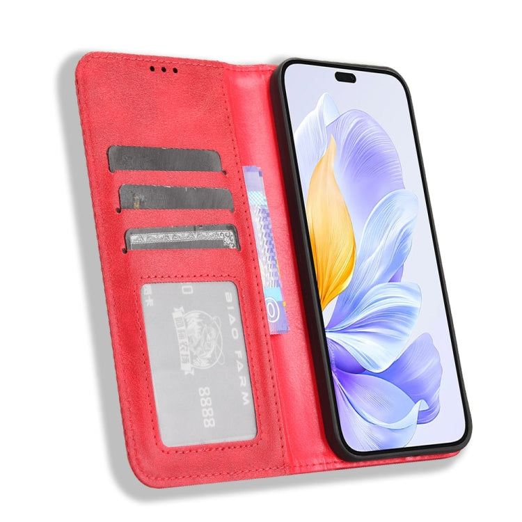 For Honor X60i 5G Magnetic Buckle Retro Texture Leather Phone Case